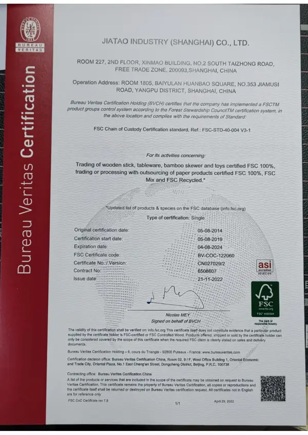 FSC certificate (thumbnail)