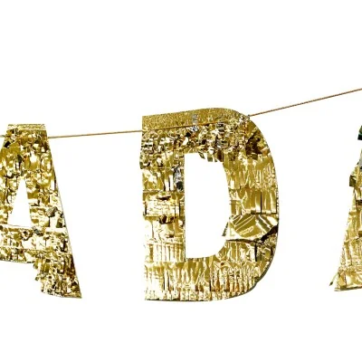 RAMADAN MUBARAK TINSEL BUNTING 1pcs — front view