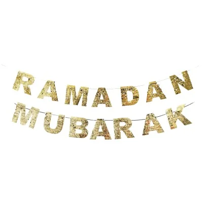 RAMADAN MUBARAK TINSEL BUNTING 1pcs — size reference