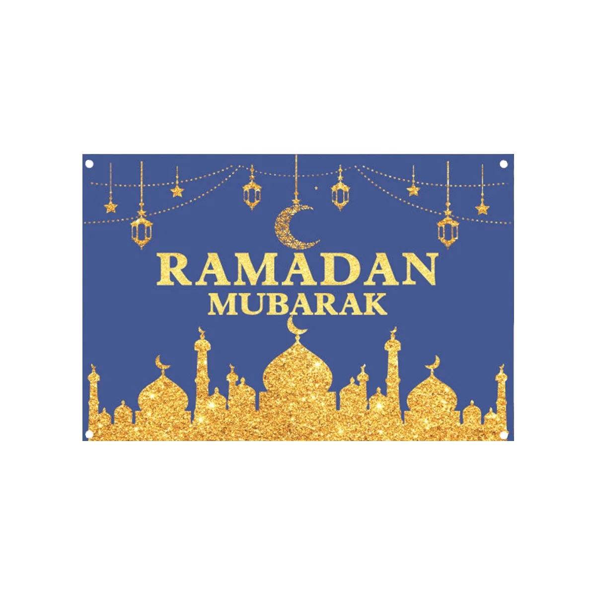 Ramadan Polyester Cloth Flag — angle view