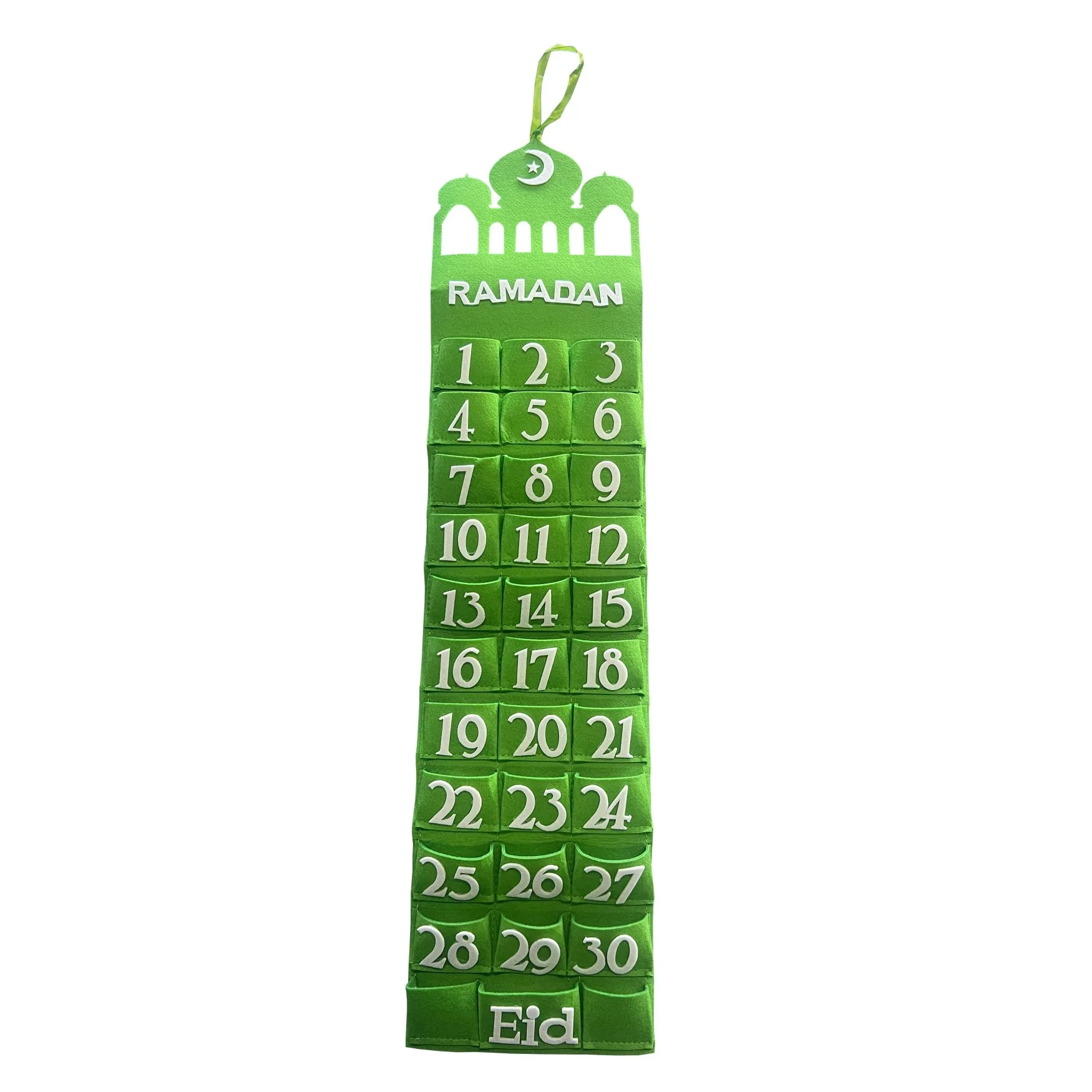 Felt Ramadan Calendar
Slim Green — front view
