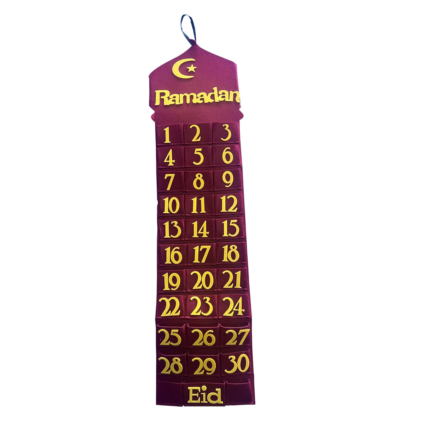 Felt Ramadan Calendar
Slim Red — front view