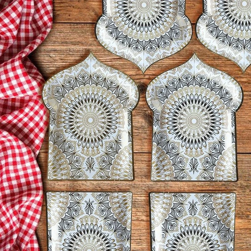 7 EID Mubarak Plates 12pcs