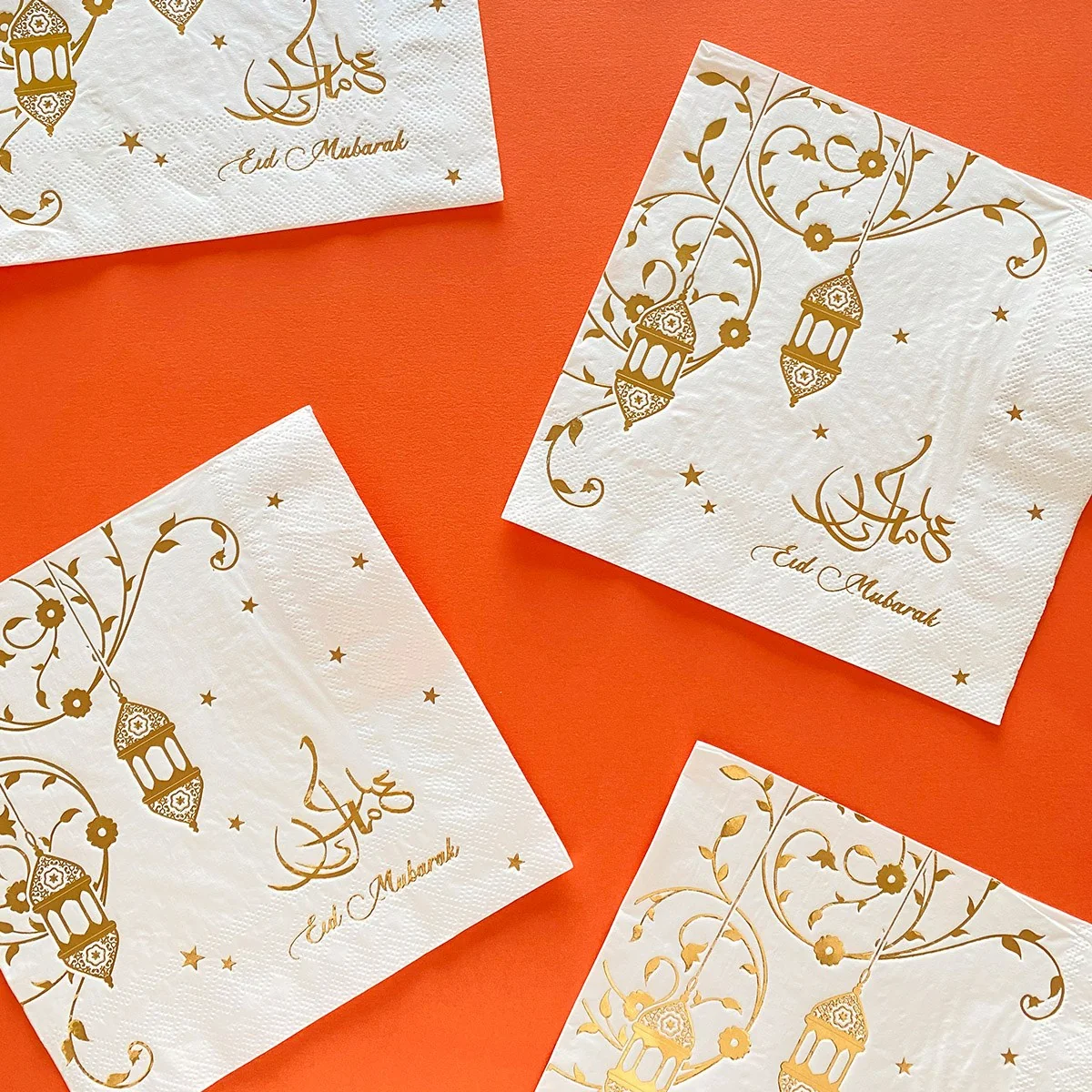Eid Party Napkin Gold White 33cm 20ct — detail