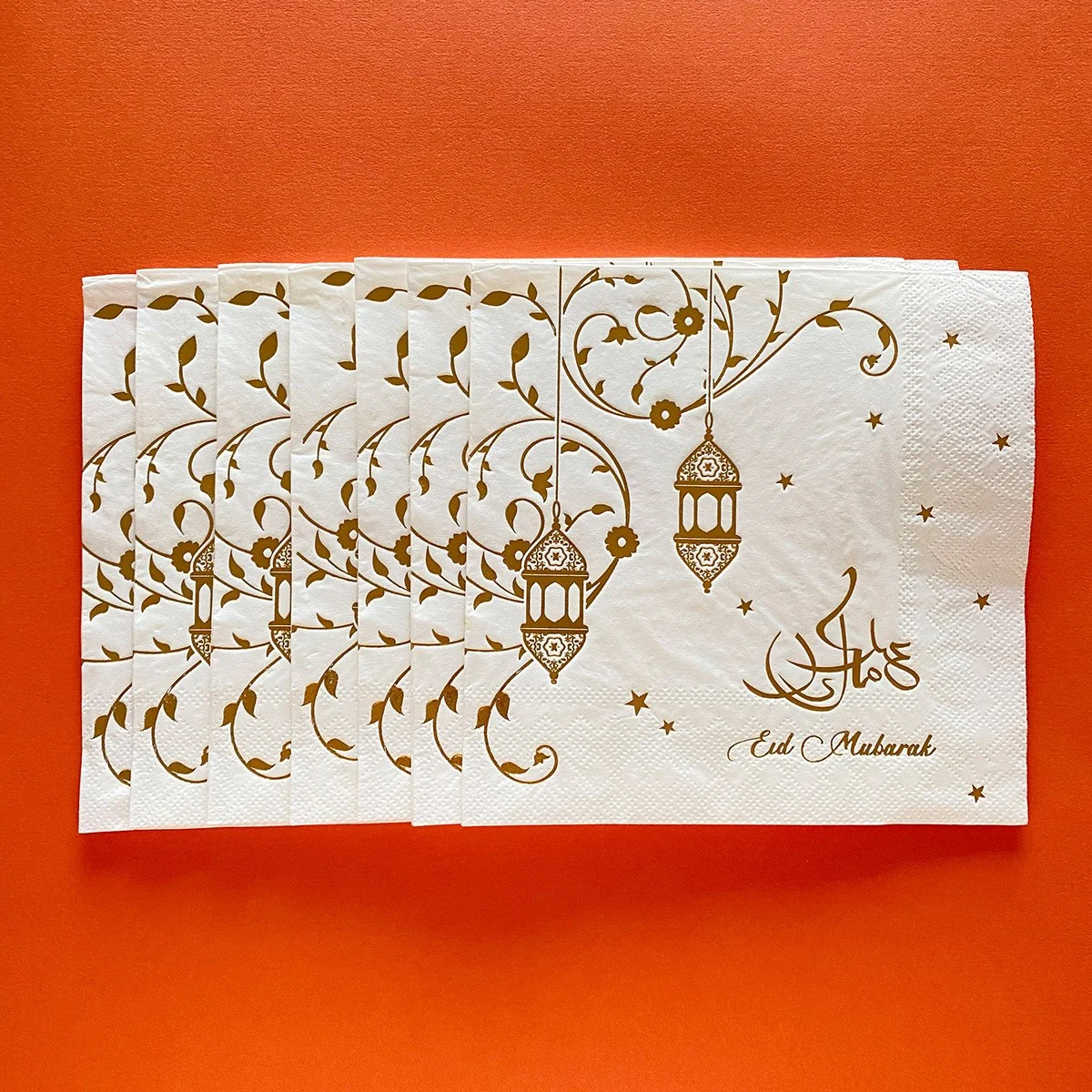 Eid Party Napkin Gold White 33cm 20ct — packaging