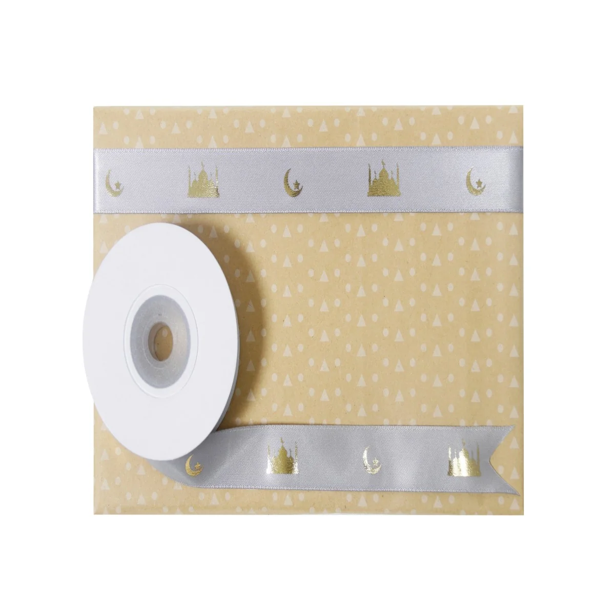 Ramadan Gift Wrapping Ribbon 910cm Silver — packaging