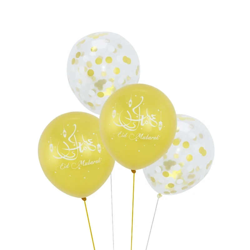 Eid Printed and Confetti Balloon 6ct — front view