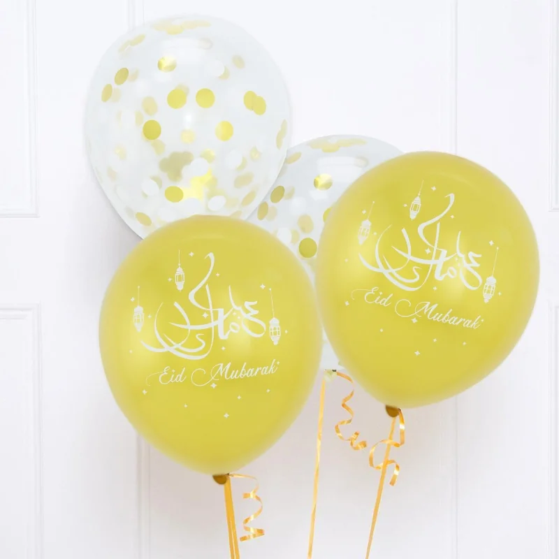 Eid Printed and Confetti Balloon 6ct — size reference