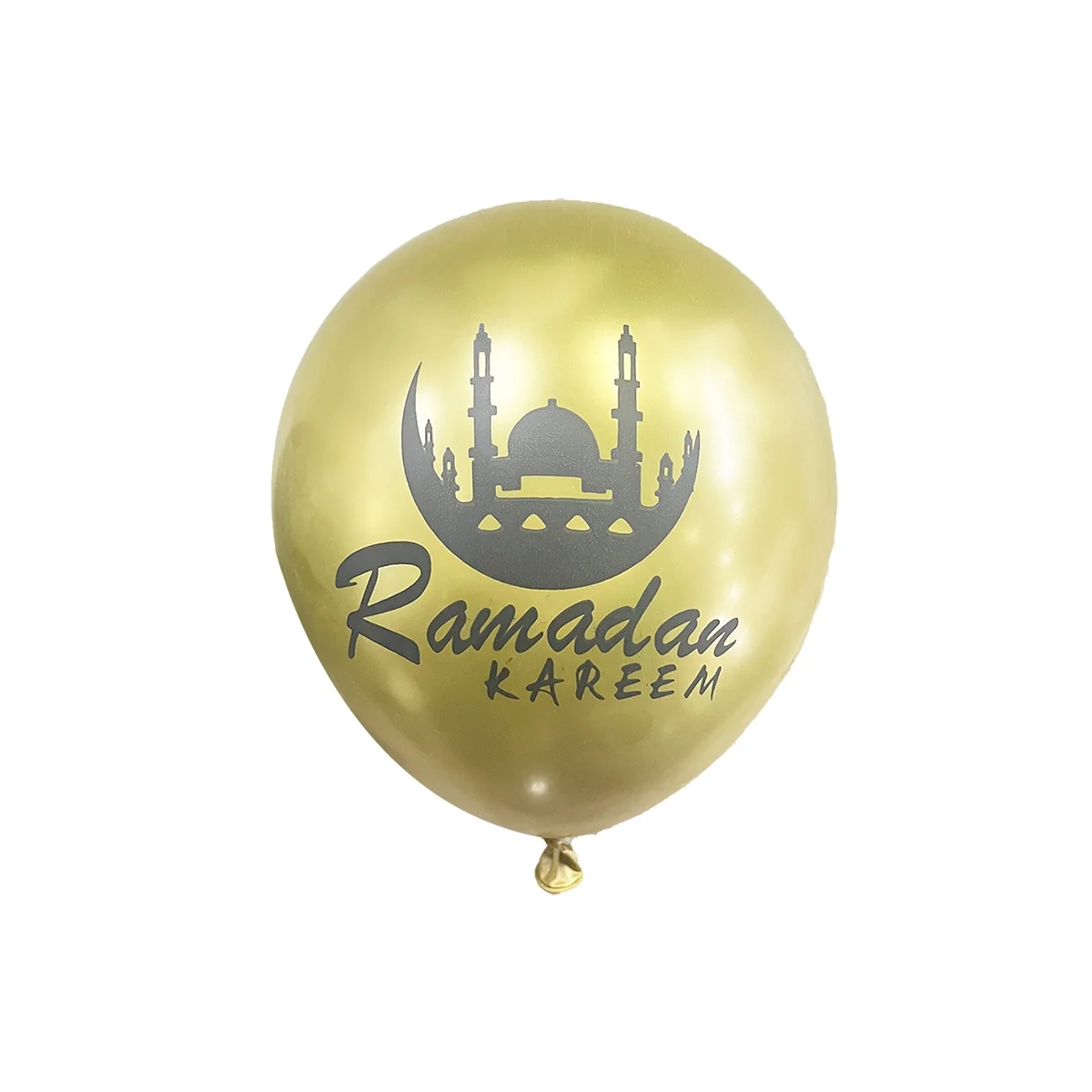 Ramadan Printed 12 inch Latex Balloon 8ct Gold — front view