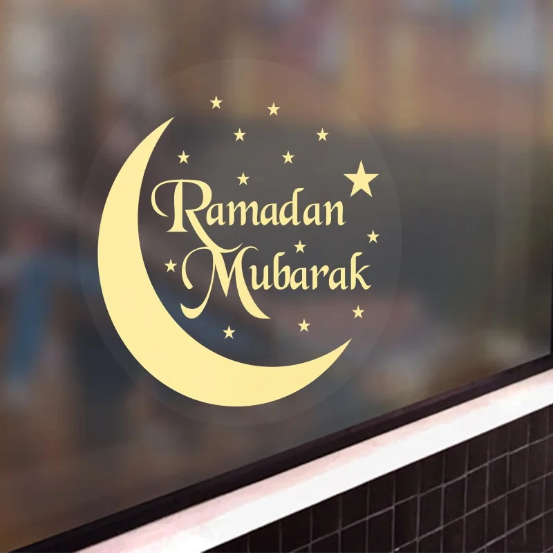 Ramadan Transparent Window Sticker 60cm — front view