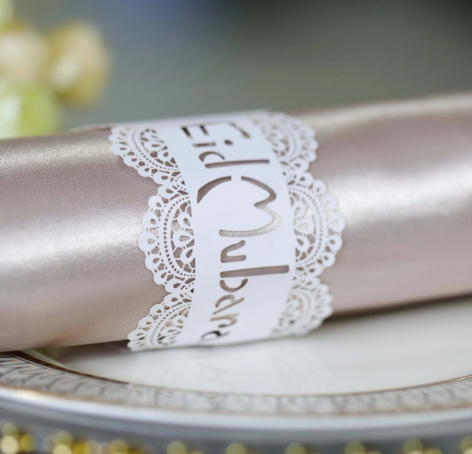 Eid Napkin Ring 8ct White