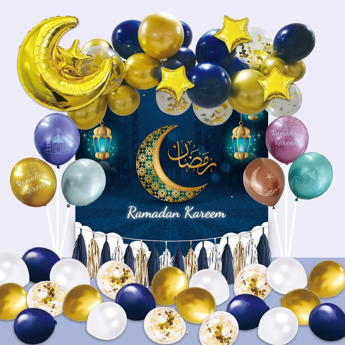 Eid Balloon Backdrop Decoration Kit — angle view