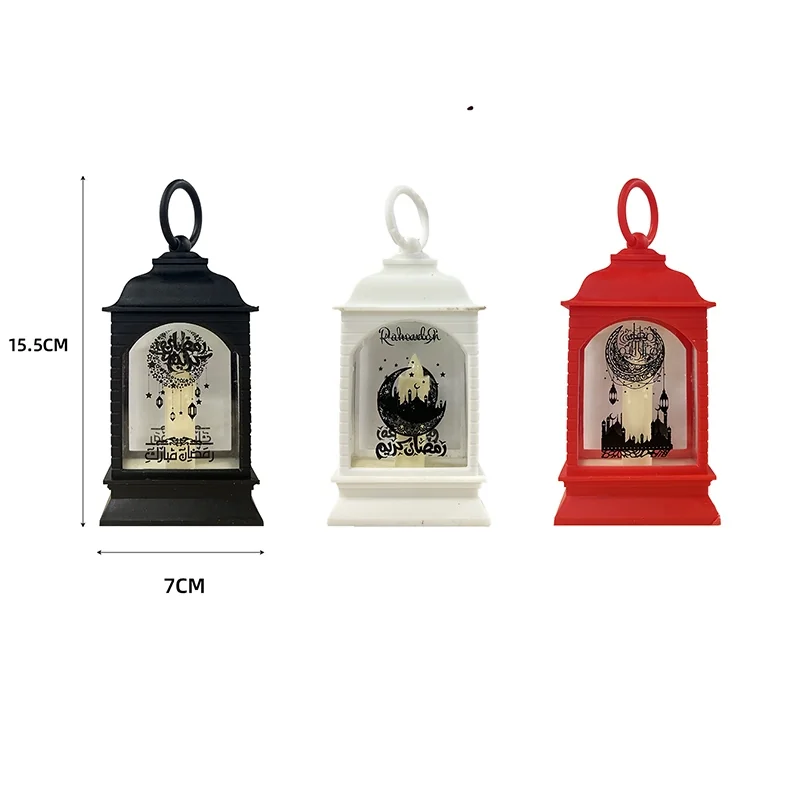 Ramadan Faux Candle Lantern mix 3 colors 12ct — size reference