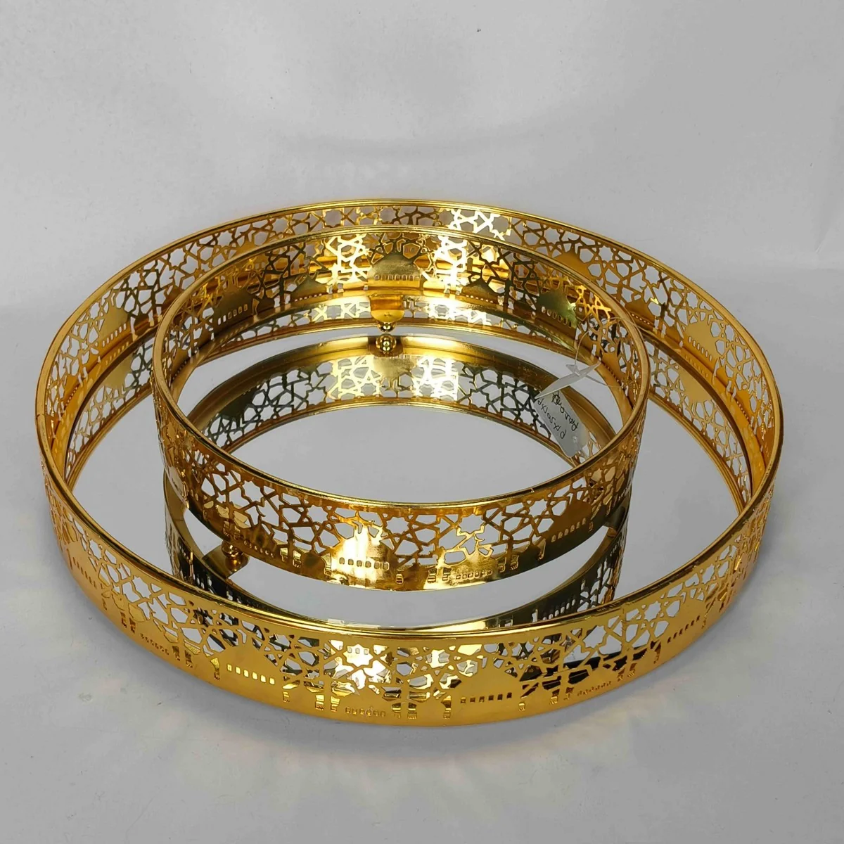 EID Golden Mirror Round Serving Tray 60pcs — packaging