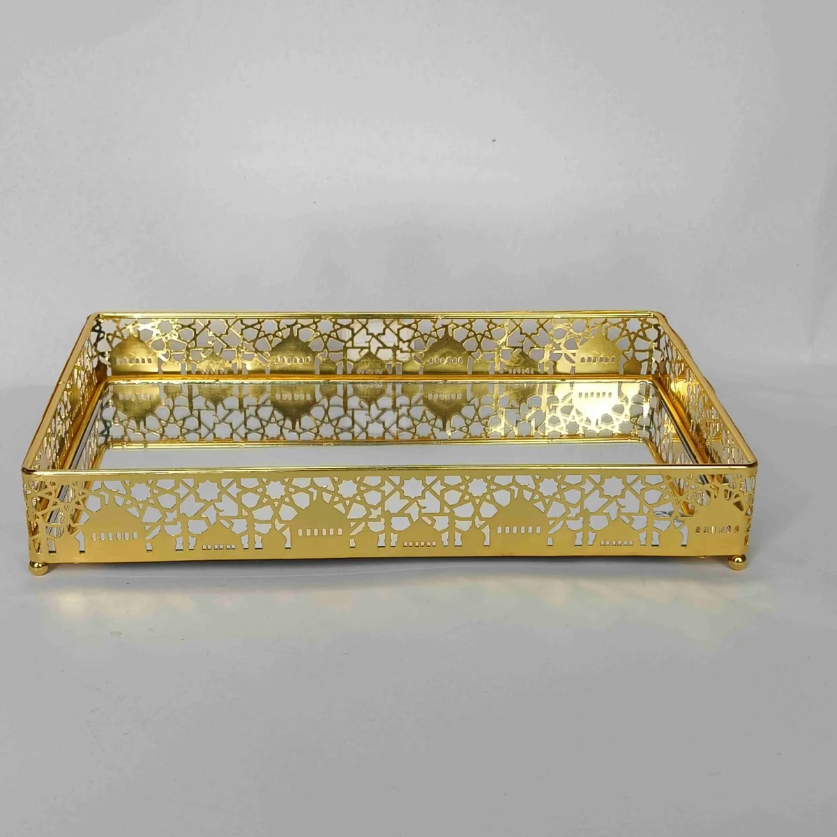 EID Golden Mirror Rectangle Serving Tray 36pcs — size reference