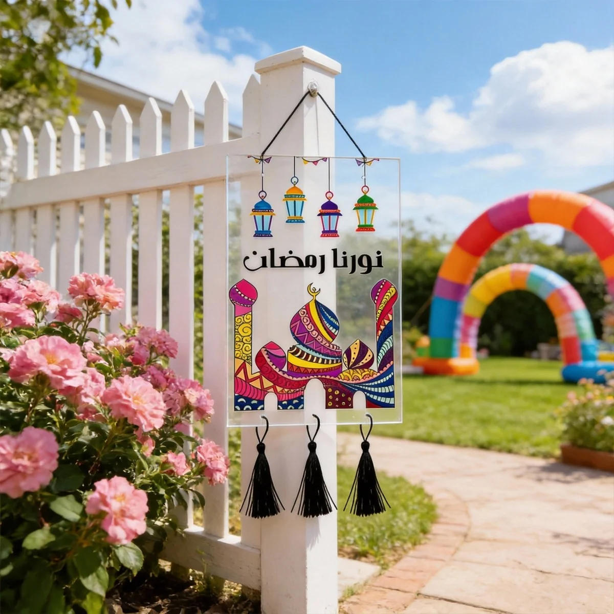 Ramadan Hanging Decoration Large Hanging Sign — front view