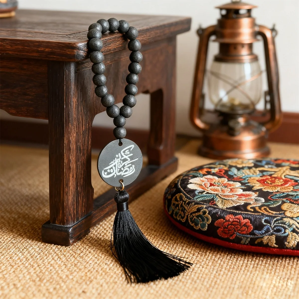 Ramadan Kareem Wooden Bead Wall Hanging 1pcs — front view