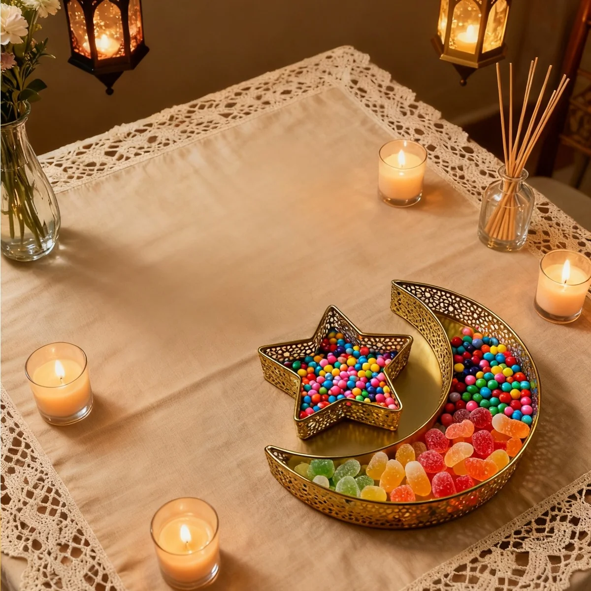 Moon-shaped Ramadan plate - 2 pieces