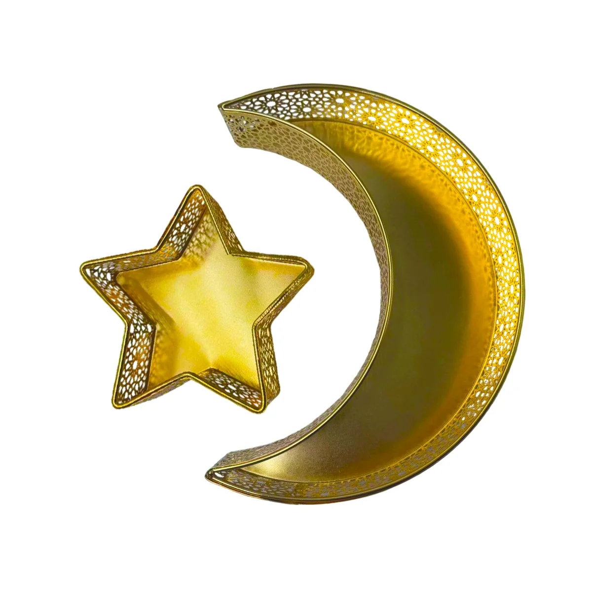Moon-shaped Ramadan plate - 2 pieces — angle view