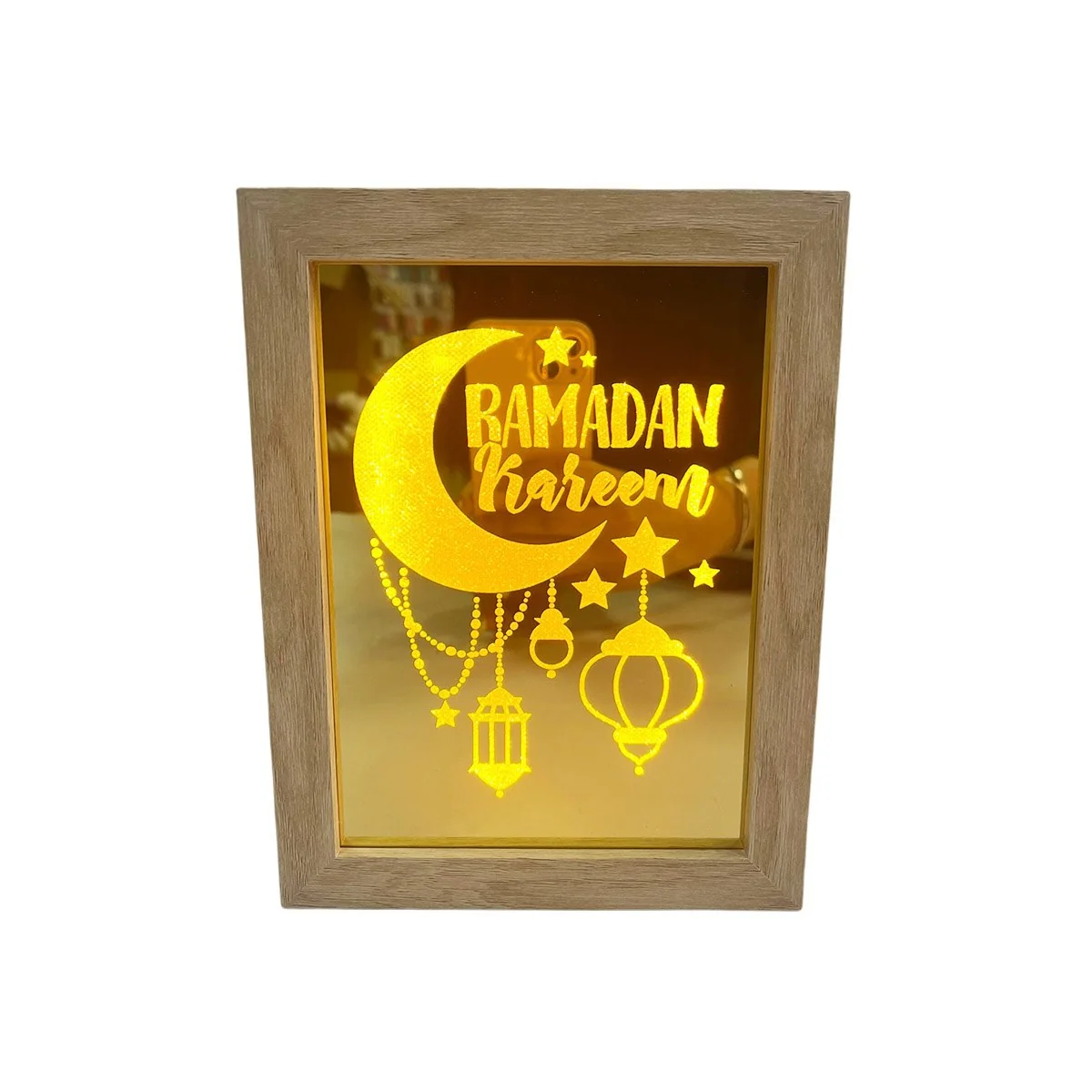 Ramadan Light Box Ornament Gold LED 1pcs — packaging