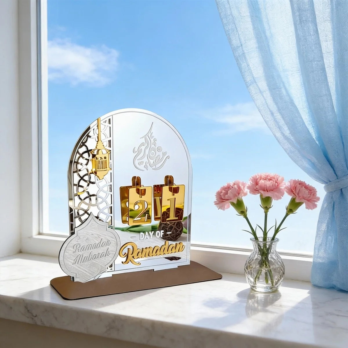Ramadan Countdown Calendar - White 1pcs — angle view