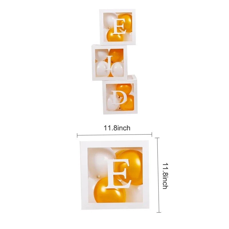 Balloon Box With "EID" Decor 1 set 3pcs — size reference