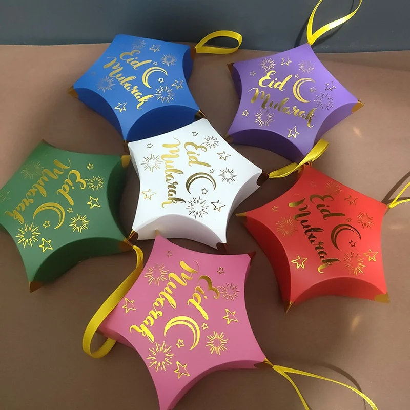 Eid Star Shape gift box includes Ribbon 6ct — detail