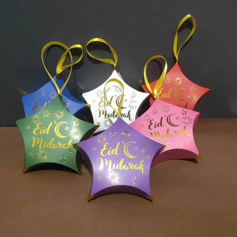 Eid Star Shape gift box includes Ribbon 6ct — size reference