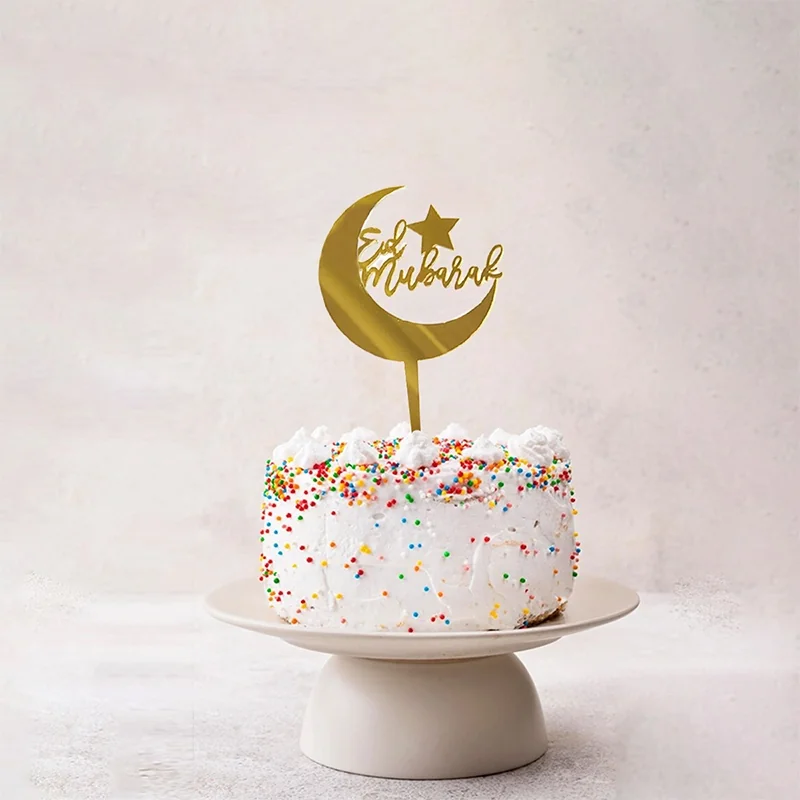 Eid Acrylic Cake Topper
Gold colour — detail